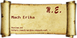 Mach Erika névjegykártya